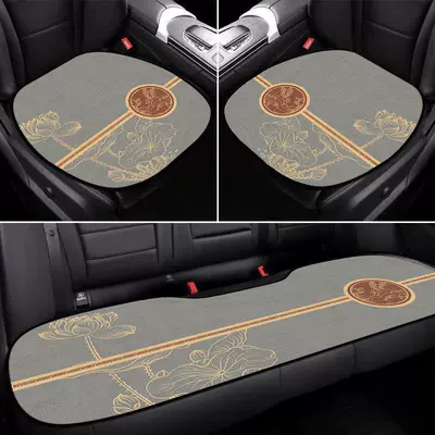 the Driver's Seat, Four Seasons Pad - qingfeng-heju-upgraded-linen-three-piece-seat-cushion-set-for-the-whole-car-3-pieces