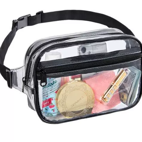 跨境pvc透明腰包户外运动防水收纳袋体育馆可视便携零钱袋手机包