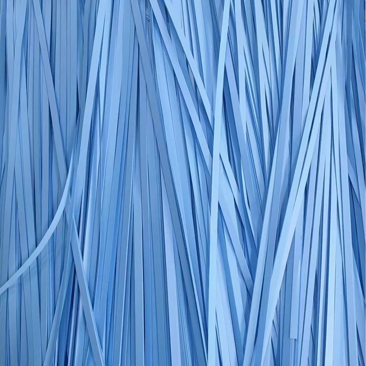 스트레이트 실크-스카이블루