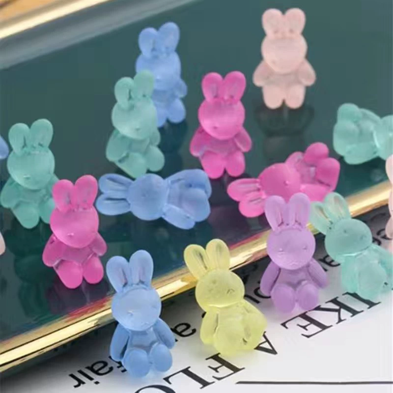 Transparent matte material, rabbit, mobile phone, bracelet, necklace, acrylic accessory, handmade, with little bears