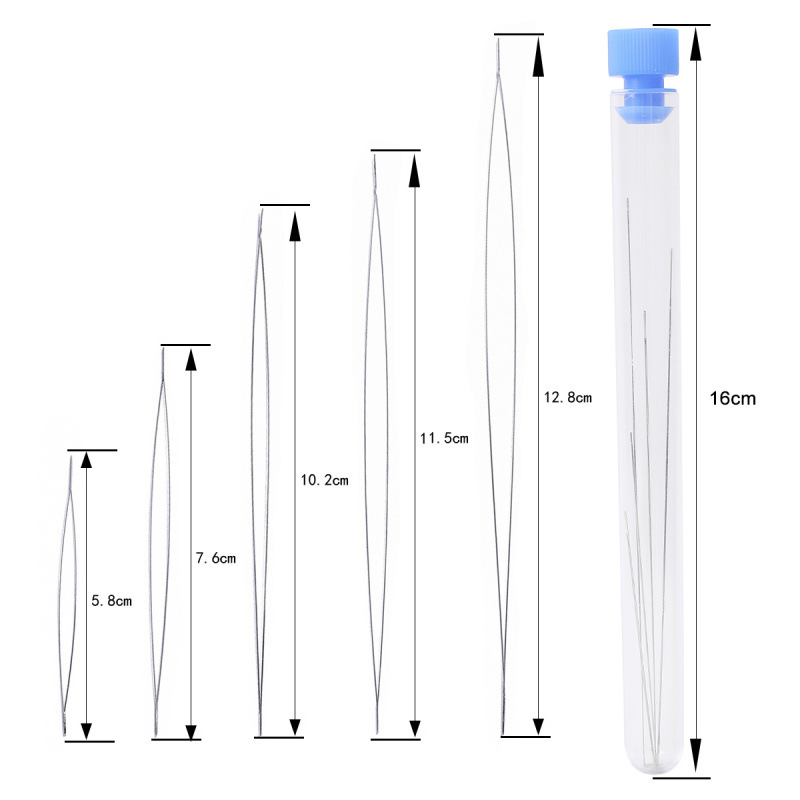 어울리는 스타일#병에 담긴 열린 망간강 구슬 바늘| 시험관의 총 길이는 160mm, 열린 망간강, 바늘 길이는 5.8/7.6/10.2/11입니다.