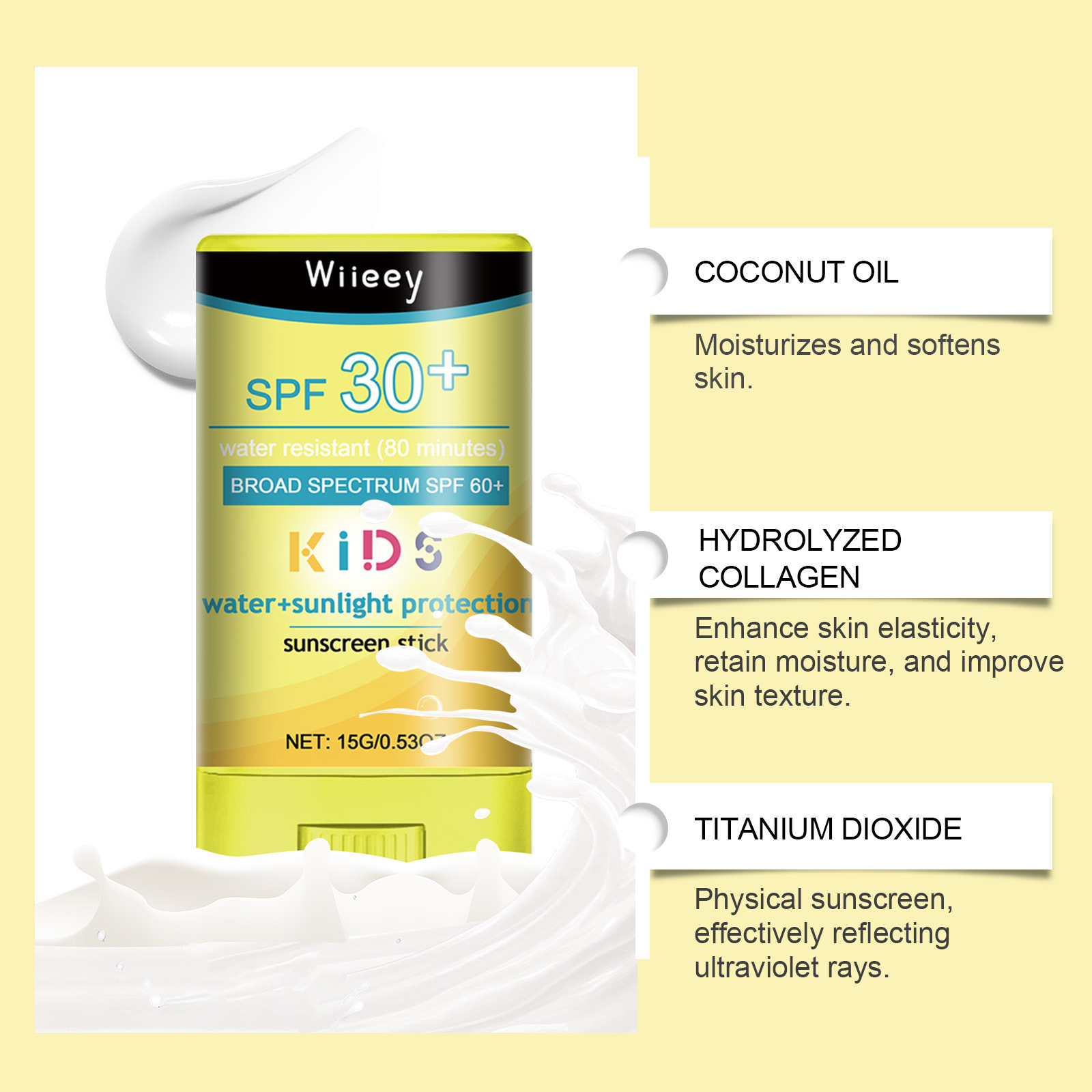 Children's Protective Stick UV Light Refreshing Not Sticky