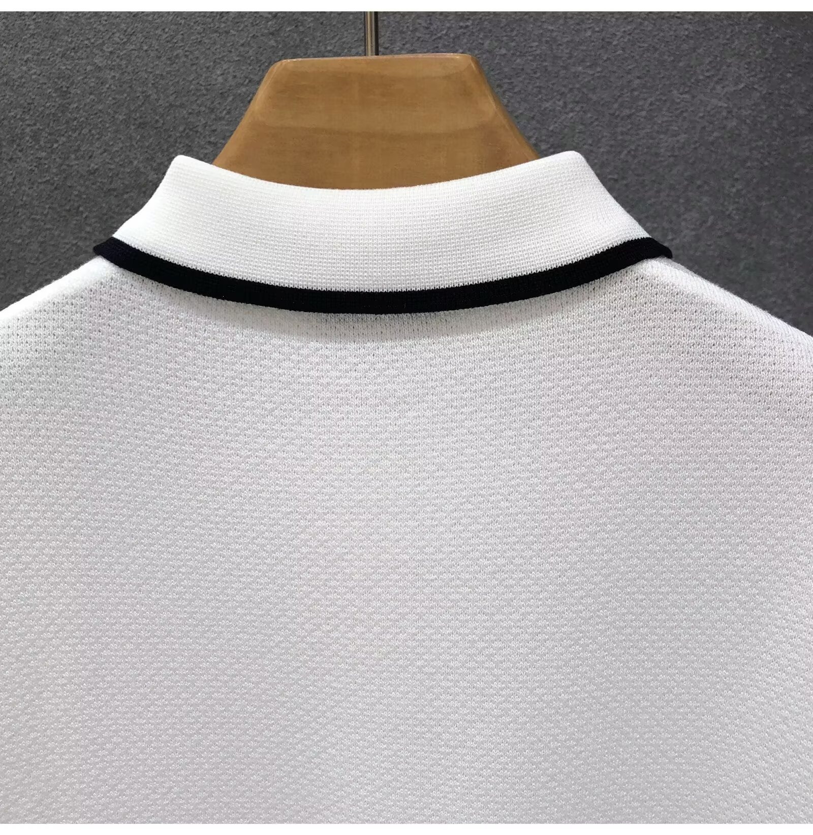 Men's Breathable Knit Polo Shirt With Contrast Collar, Casual Business Short Sleeve Top For Summer, Comfortable Loose Fit T-Shirt_viptrois.com