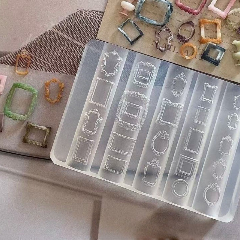小咪同学同款美甲模具相框高透美甲装饰模具穿戴甲装饰硅胶模具|undefined