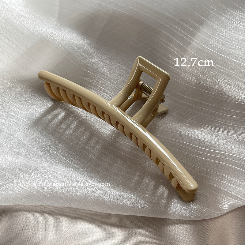 SKU图_奶油杏色一字抓夹 13cm