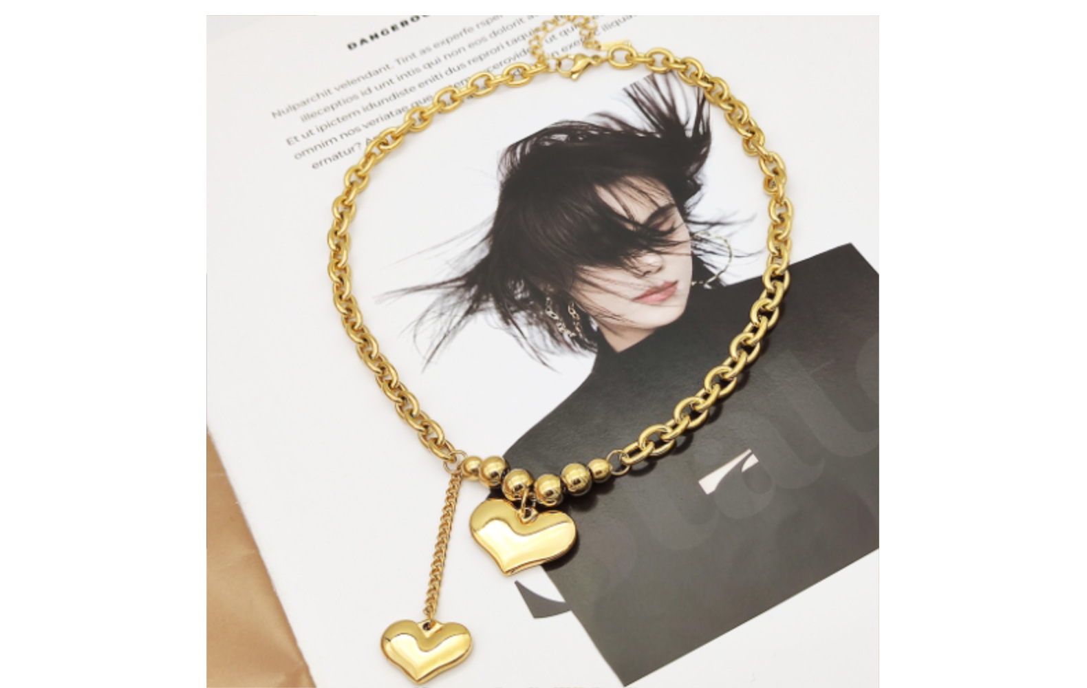 Holiday Occasion Titanium Steel Material Heart Shape Pattern Lady Heart Shape Titanium Steel Plating Pendant Necklace