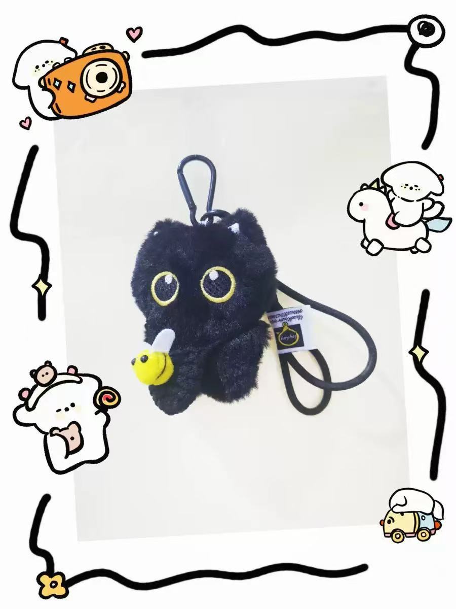 Boutique lujoso muñeca de peluche ligera regalo de cumpleaños colgante chirriante gatito bolsas colgantes de ojos grandes gatitos