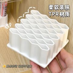 波浪笔架创意化妆笔眉笔收纳架口红分格收纳盒桌面药品软膏置物架