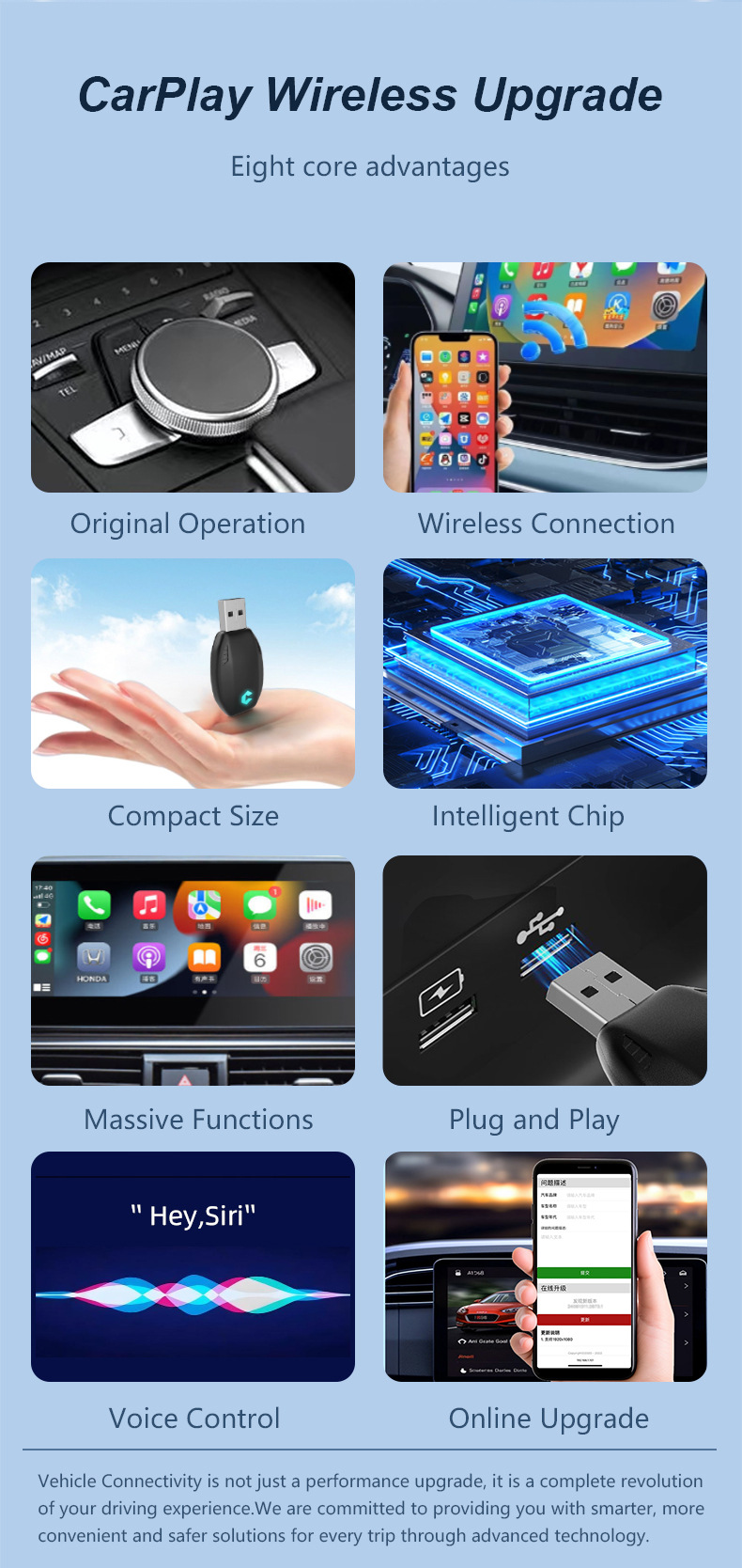 Airplane mirror CarPlay wired to wireless box Android Auto car machine interconnection box TYPE-C adapter