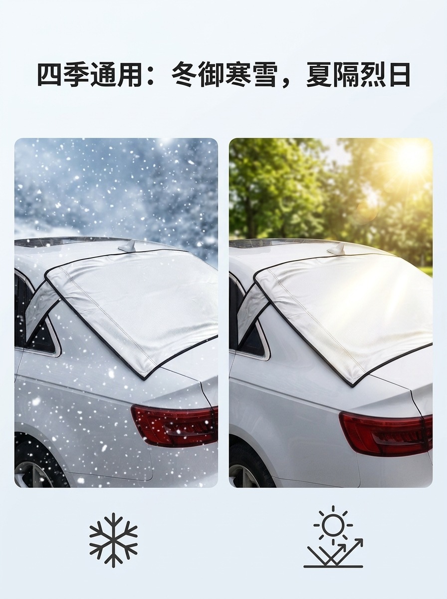 Car rear snow and windscreen cover, sunshade rear window car cover, UV protection, 600D Oxford fabric snow cover
