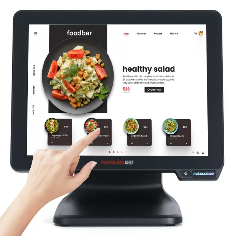 爆款ST9800 15寸触摸收银机使用餐饮超市收银结算一体机