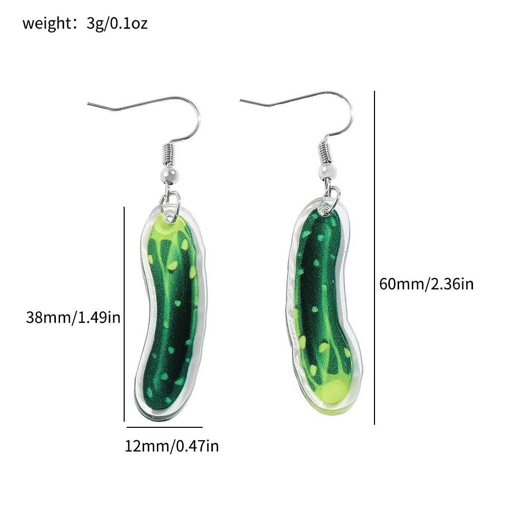9g Weight 304 Stainless Steel Ear Needle Material Drop Earrings Classification 1 Pair Cute Geometric Vegetable Arylic Drop Earrings