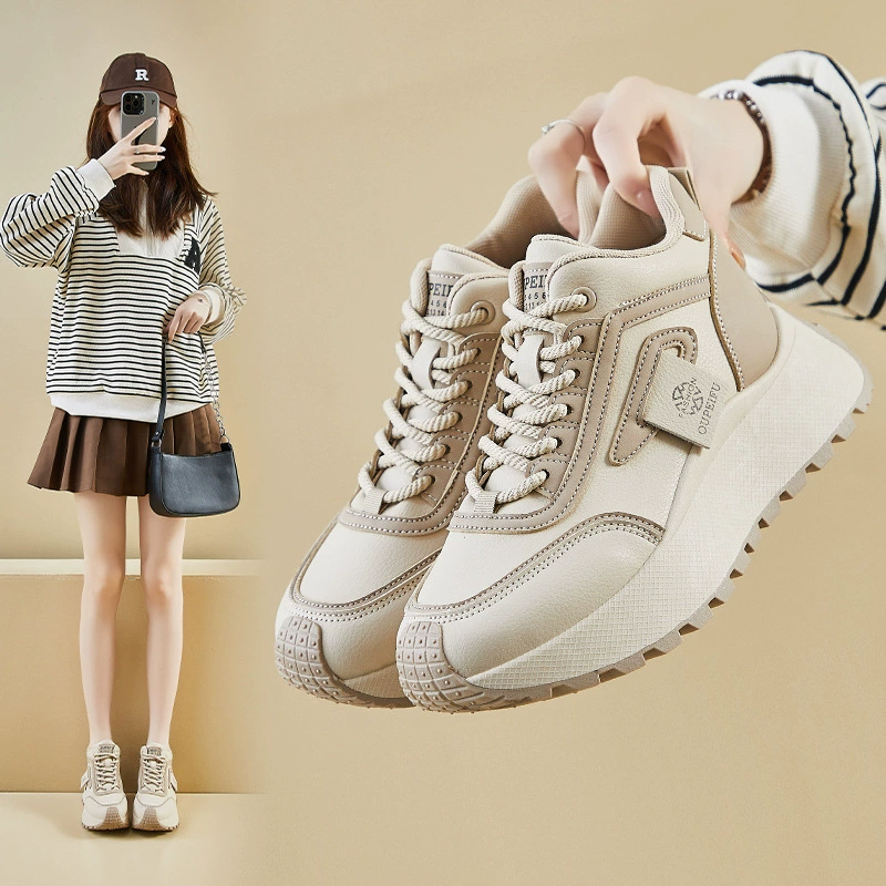 Ins Корейская версия новой папы обувь для девочек весна 2025 студенческий бег спорт толстая подошва увеличенная повседневная обувь XFK833
