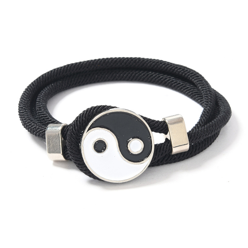 Fashionable Versatile Simple Tai Chi Yin-Yang Bracelet for Men and Women, Woven Couple Style, Personalized Trendy Accessory, Bagua Bracelet