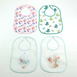 亚马逊母婴用品宝宝围嘴防水PEVA儿童围兜 婴儿口水饭兜免洗夏季