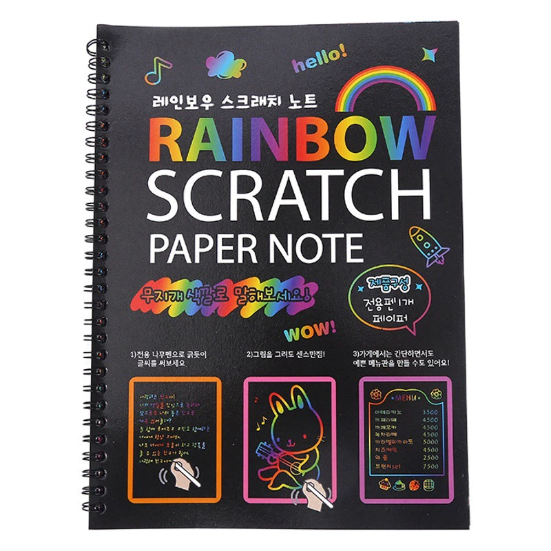 Модная детская книга для скретч-арта, красочная ручная работа, книга для рисования граффити, развивающая бумага для скретч-арта в наличии