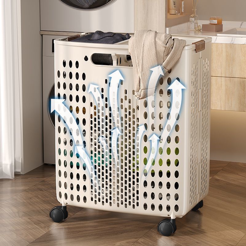 Cesta de ropa sucia doméstica plegable cesto de ropa sucia de baño de gran capacidad con rueda de transporte simple cesto de almacenamiento de ropa sucia