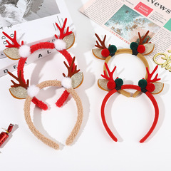 Cross-border Christmas antler headband, cartoon plush elk headband, Christmas party decoration headband, antler headband