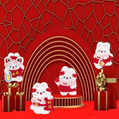 Nala-style cute cartoon festive rabbit embroidered fabric sticker scarf decoration sticker clothing accessories plush fabric sticker self-adhesive