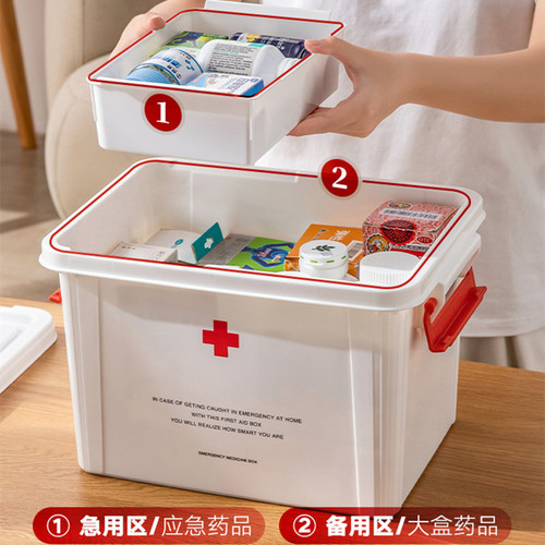 Quna medicine box for home use large capacity medical box epidemic prevention package medicine storage first aid small storage box large medicine box