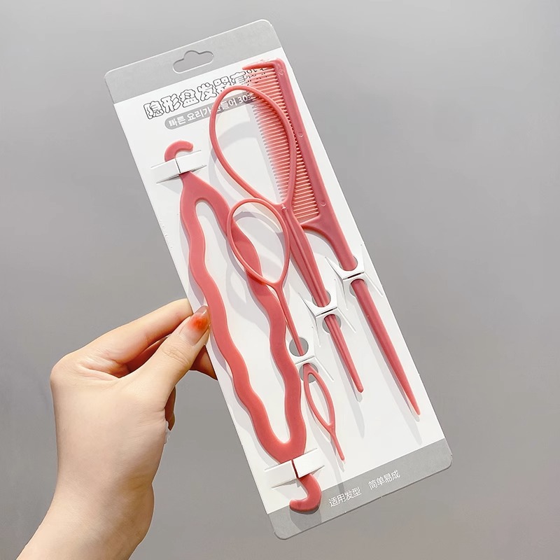 Pelo trenzado artefacto tocado niños pequeña banda de goma pelo tirando de pelo pin Dispositivo de enhebrado variedad forma niñas accesorios para el cabello rizador de pelo traje