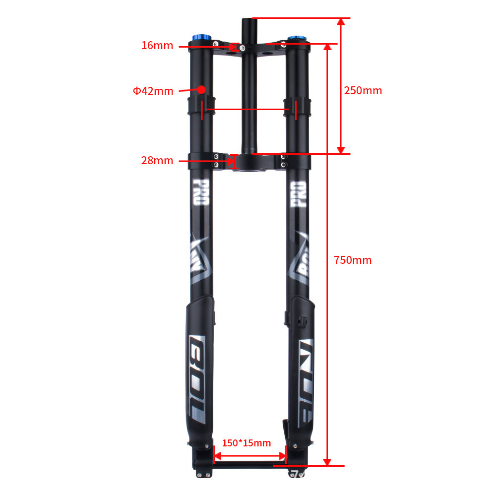 Bolany bicicleta de montaña tenedor delantero neumático ATV hombro inversa tenedor DH downhill tenedor 15*150mm