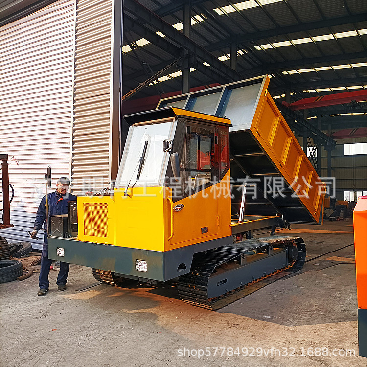 驾驶平稳10吨钢制履带运输车 泥地沼泽地快速行走 液压履带运输车