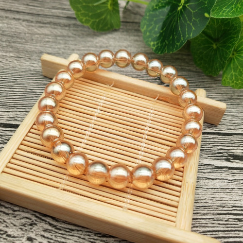 Champagne gold bracelet imitation citrine champagne glass beads bracelet jewelry live broadcast sales gold store drainage gifts