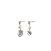 Silver needle, short earrings from pearl, silver 925 sample, internet celebrity