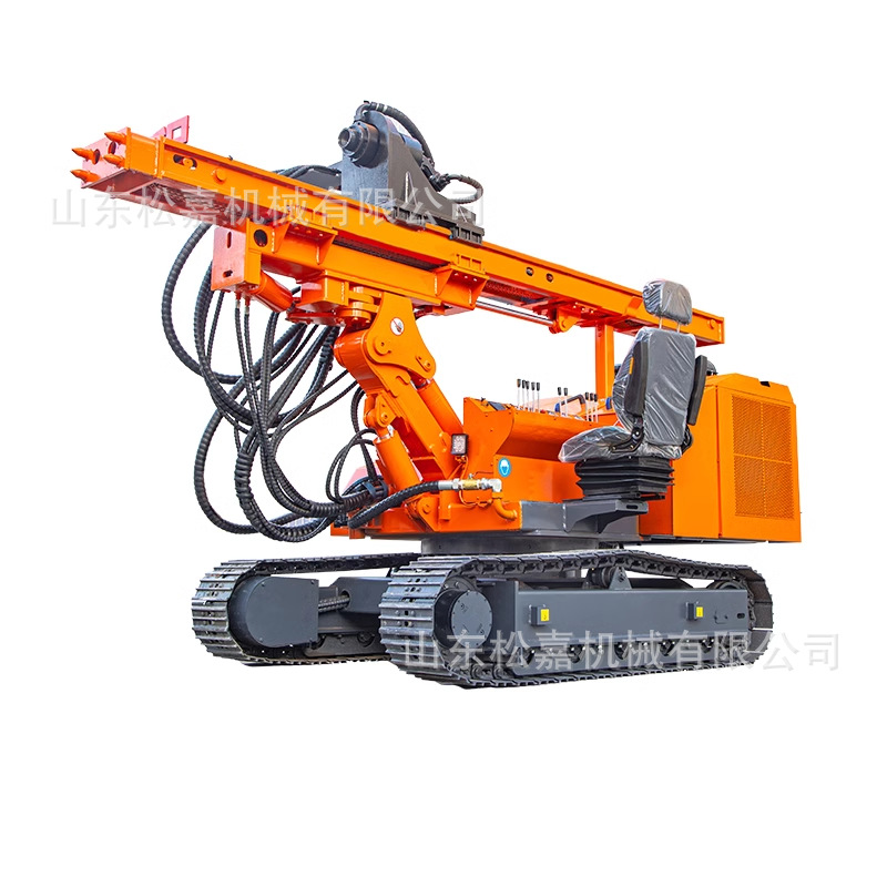 máquina de pilotes fotovoltaicos tipo rastreo máquina de pilotes helicoidales para patio de montaña pequeña máquina de perforación de agujeros para postes eléctricos de centrales eléctricas