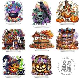 外贸万圣节钻石绘画摆件手工DIY水晶异形钻贴钻艺术桌面装饰批发