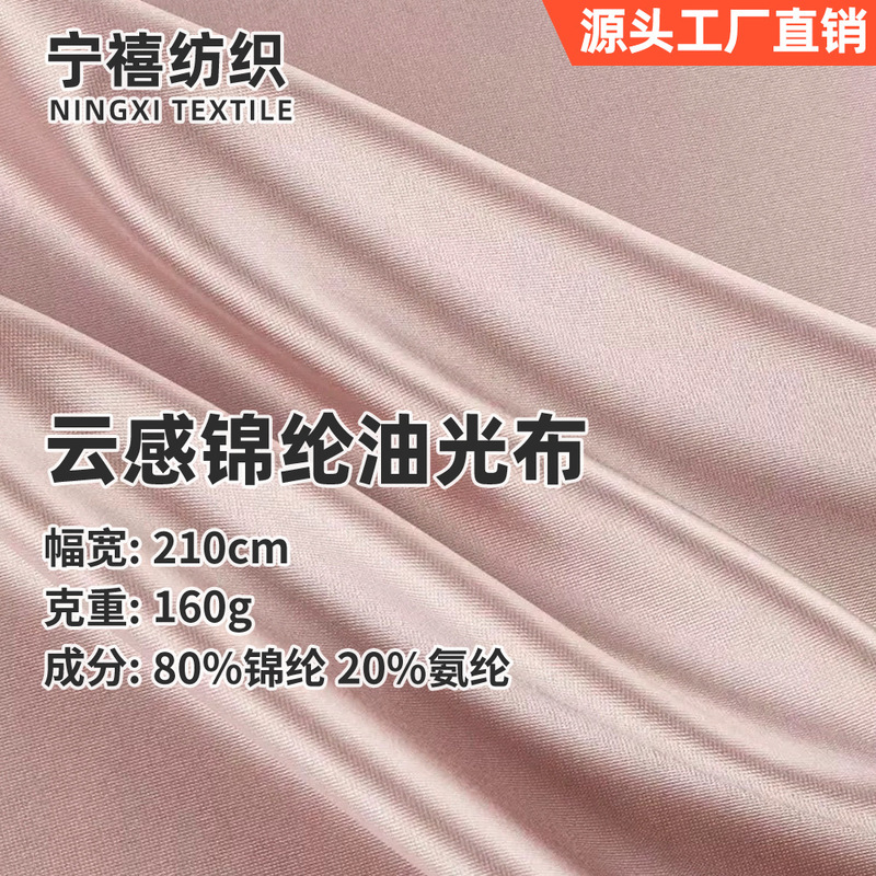 Nylon Oil-Shine Fabric, Warp-Knitted Nylon Glossy Fabric, Ice Silk Home Textile High-Elastic Soft-Gloss Swimwear Fabric