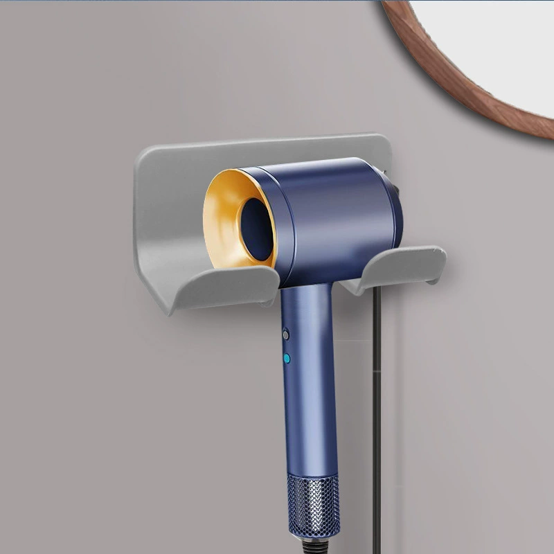 Hair dryer rack bathroom bathroom wall -mounted hair dryer bracket without trace simplicity free punching multifunctional storage rack