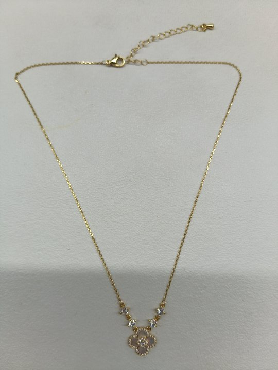 18K リアルゴールド電気メッキジルコン菱形マザーオブパールネックレスニッチ多用途鎖骨チェーンファッショナブルなハイエンドネックレス女性用|undefined