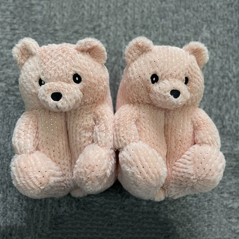 Спортивные тапочки Spot Teddy Bear Slippers, тапочка Медвежонок, пол Floor Plush Deep Cotton Warm Shoes