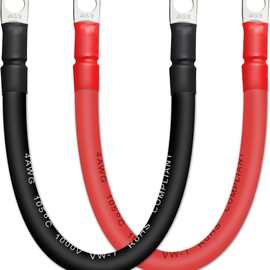 跨境专供4AWG20方带铜端子连接线汽车电瓶搭火线汽车房车轮船专用