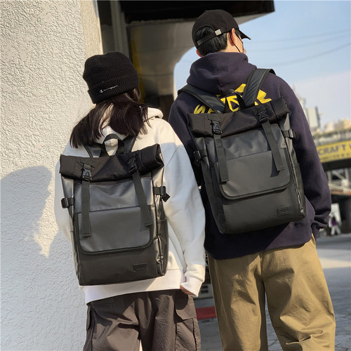 Men's Double Strap Backpack, University Student Trendy Streetwear Hip-Hop Large Capacity High School Backpack for Girls, Fashion Brand Ins Style Backpack