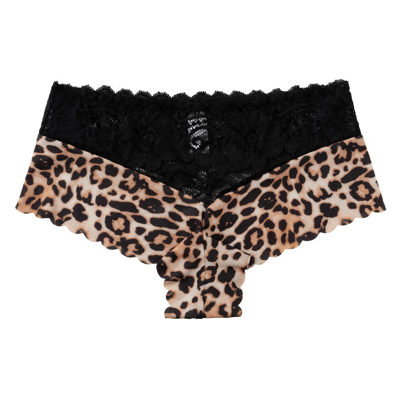 Women's sexy lace trimmed breathable ice silk boxer shorts|undefined