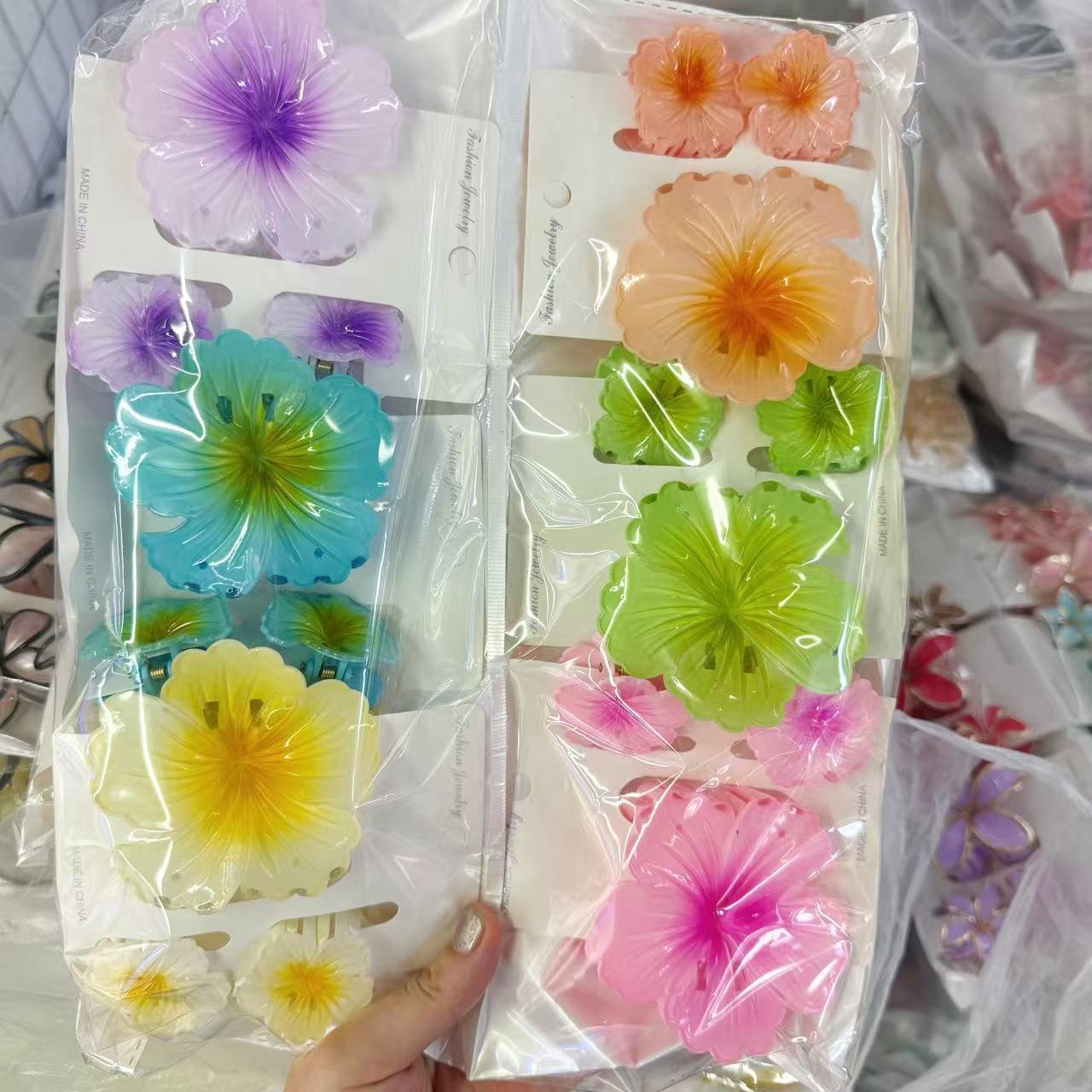 Europa y los Estados Unidos explotaron 8CM huevo flores clip de cabello de alta calidad para mujeres agarrar el cabello de tiburón color caramelo transfronterizo agarrar clip de cabello