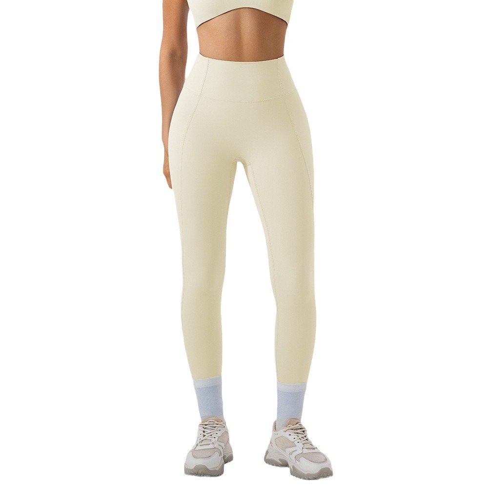 Pantalones ajustados de cintura alta, pantalones deportivos desnudos, Pilates para correr, compresión de secado rápido, pantalones de fitness.