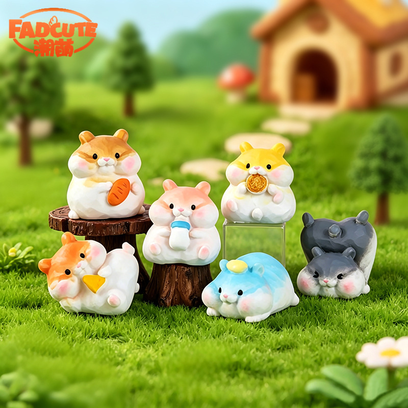 New Hamster Creative Decoration Small Figurines Stress-Relief Healing Trendy Cute Resin Desktop Ornaments