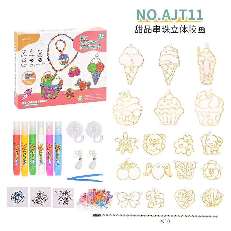 Colgante de Pintura de Gel DIY Plástico Graffiti para Niños image 18