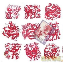 手工艺品2018新款工艺礼品手工剪纸套装十二生肖