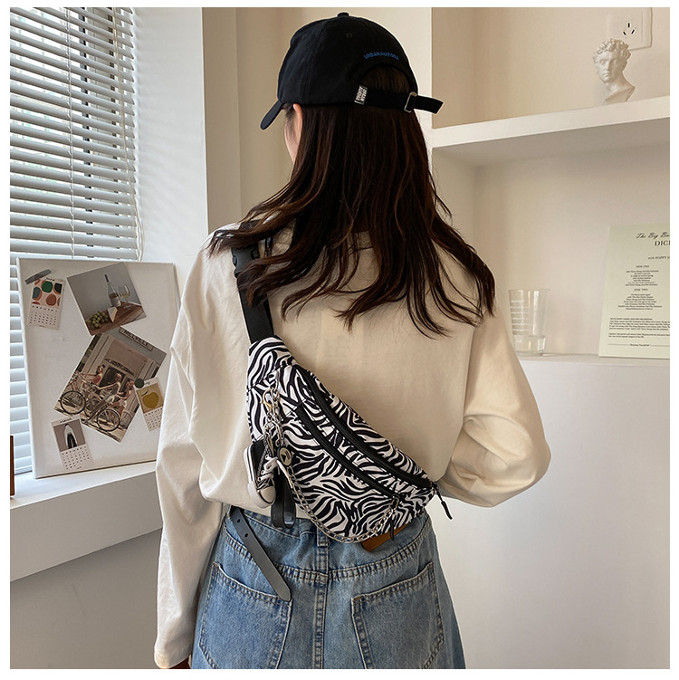 New Printed Cow Pattern Female Small Shoulder Bag Chest Bag Waist Bag display picture 18