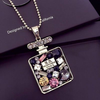 Nuevo estilo coreano joyería creativa botella de perfume versátil elegante suéter cadena collar largo accesorios Ventas Directas la fábrica