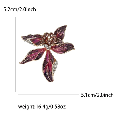 European and American atmosphere alloy enamel iris flower brooch fashion temperament ladies suit coat corsage jewelry pin (Yaxa sancaqları) - purple-4634-pu