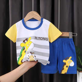 夏季新款纯棉儿童短袖恤套装韩版婴幼儿宝宝短袖短裤俩件套