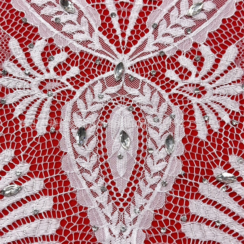 Gaoding vidrio caliente a mano taladro tela de encaje Suzhou vestido de boda cheongsam cena consuetud tela de moda image 5
