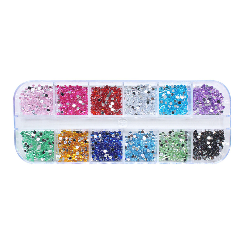 Cross-Border Exclusive Supply of DIY 2mm 3mm Round Rhinestones, 12 Colors of Flat-Back Irregular-Shaped Rhinestones, Long Strip Rhinestones, Acrylic Rhinestones, Colored Rhinestones for Nail Art
