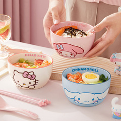 サンリオ陶器ボウル家庭用丼子供用かわいいフルーツヨーグルトボウル高見えスープヌードルボウル食器大ボウル
